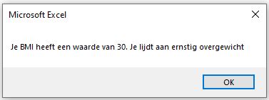 Msgbox BMI index